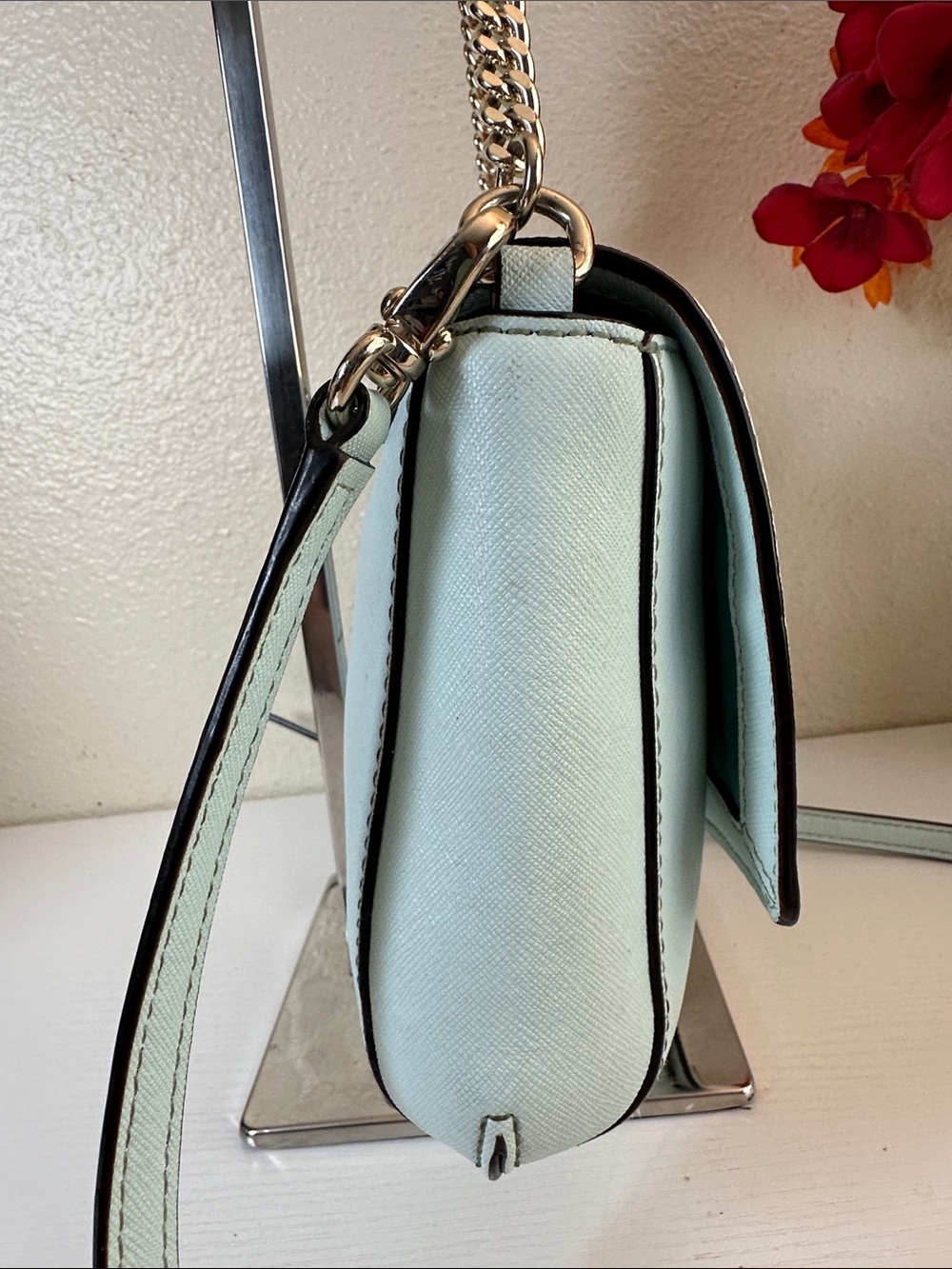 kate spade pale blue Saffiano Leather Chain Strap & Crossbody - Picture 4 of 12